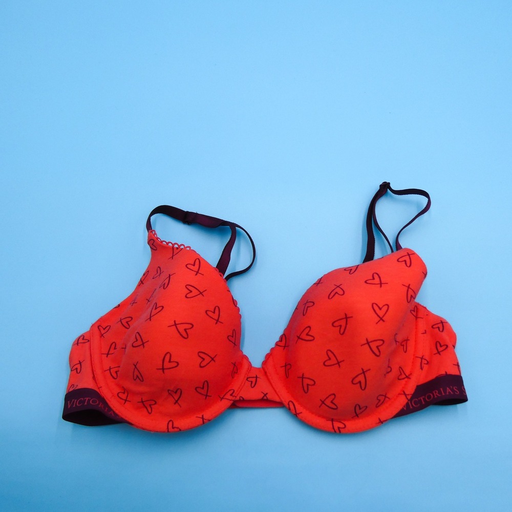 Victoria's Secret Bra Womens 34C T-Shirt‎ Lightly Lined Full Coverage Orange